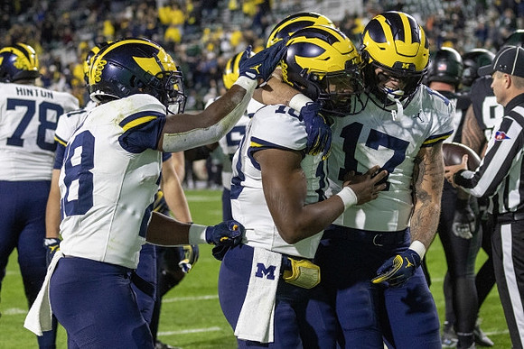 Myles Hinton (78), Alex Orji (10), and Marlin Klein (17)