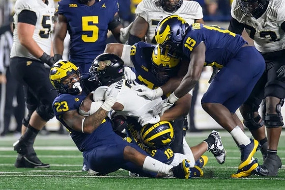 Josaiah Stewart (5), Michael Barrett (23), Ja'Den McBurrows (18), Kenneth Grant (78), and Ernest Hausmann (15)
