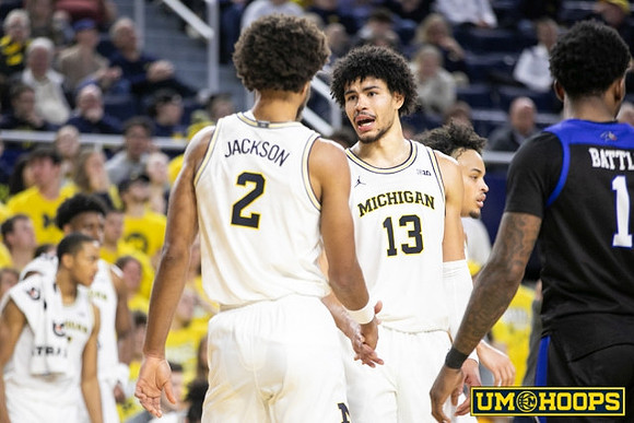 Tray Jackson (2), Olivier Nkamhoua (13), and Terrance Williams II (5)