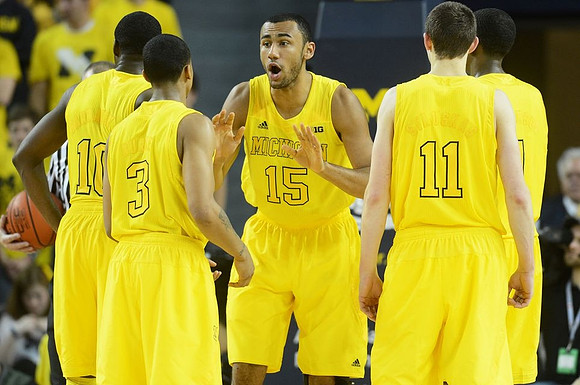 Tim Hardaway Jr. (10), Trey Burke (3), Jon Horford (15), and Nik Stauskas (11)