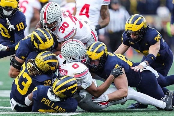 Zeke Berry (10), Christian Boivin (40), Michael Barrett (23), Micah Pollard (4), Matthew Hibner (88), and Caden Kolesar (35)