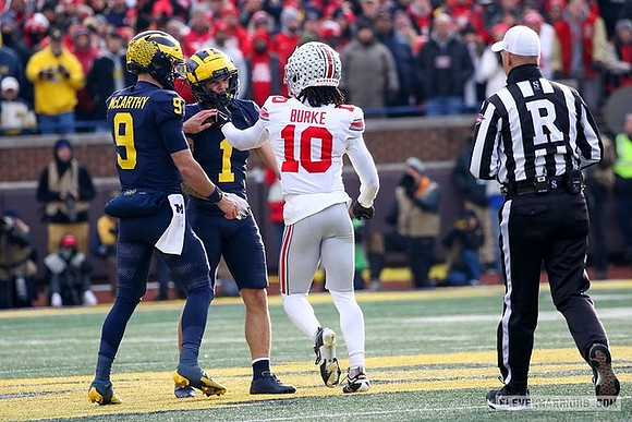 J.J. McCarthy (9) and Roman Wilson (1)