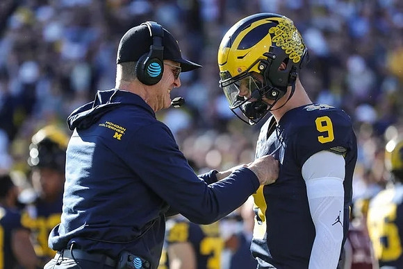 Jim Harbaugh and J.J. McCarthy (9)