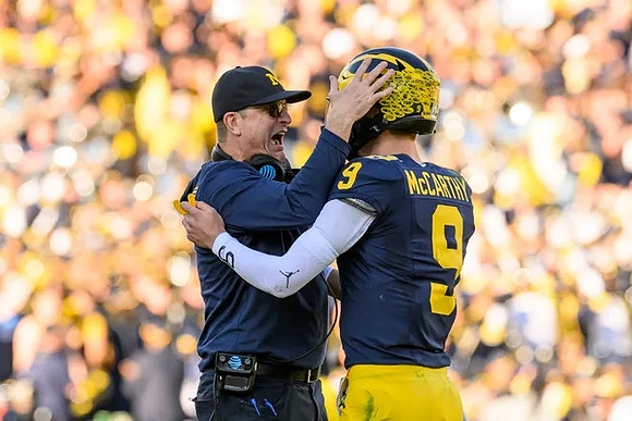 Jim Harbaugh and J.J. McCarthy (9)