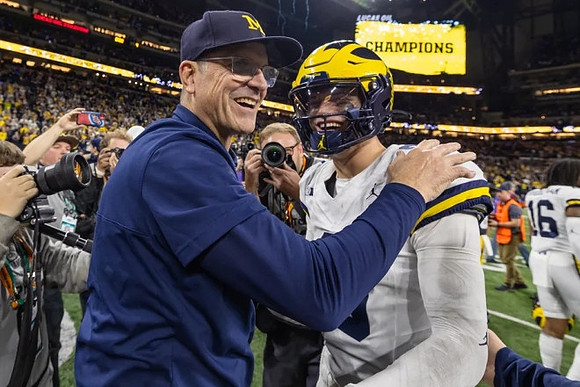 Jim Harbaugh and J.J. McCarthy (9)