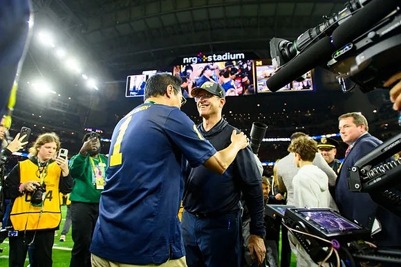 UofM President Santa Ono and Jim Harbaugh