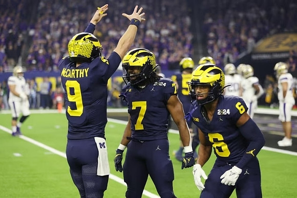 J.J. McCarthy (9), Donovan Edwards (7), and Cornelius Johnson (6)