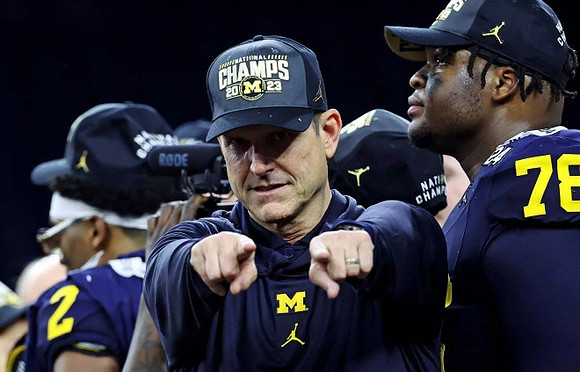 Will Johnson (2), Jim Harbaugh, and Kenneth Grant (78)
