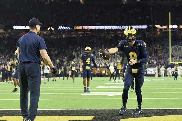 Jim Harbaugh and J.J. McCarthy (9)
