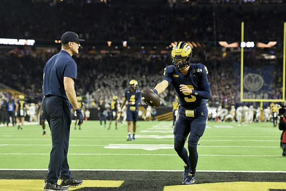 Jim Harbaugh and J.J. McCarthy (9)
