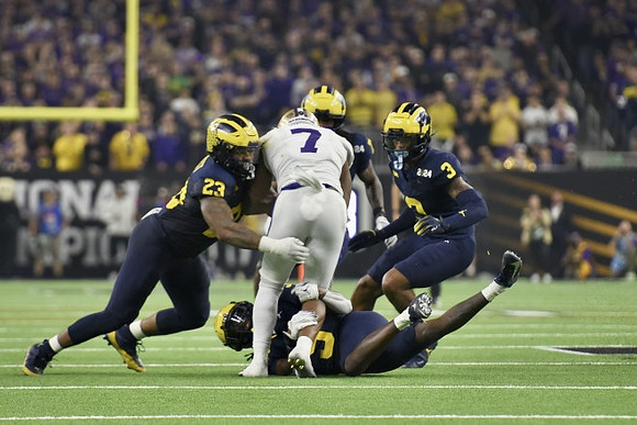Michael Barrett (23), Rod Moore (9), and Keon Sabb (3)