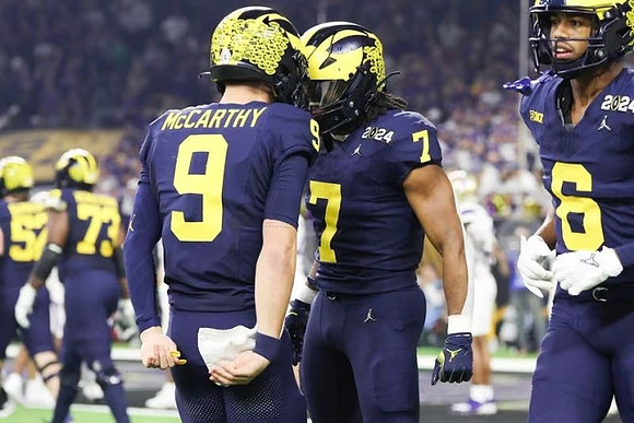 J.J. McCarthy (9), Donovan Edwards (7), and Cornelius Johnson (6)