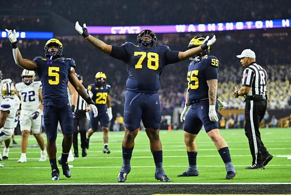 Josaiah Stewart (5), Junior Colson (25), Kenneth Grant (78), and Mason Graham (55)