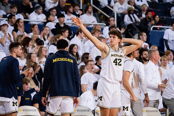 Will Tschetter (42) and Michigan Team