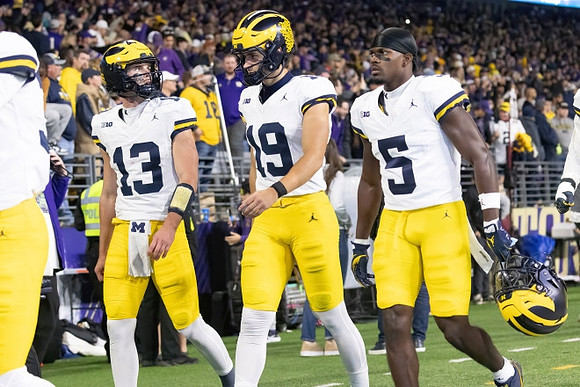 Jack Tuttle (13), Tommy Doman (19), and C.J. Charleston (5)