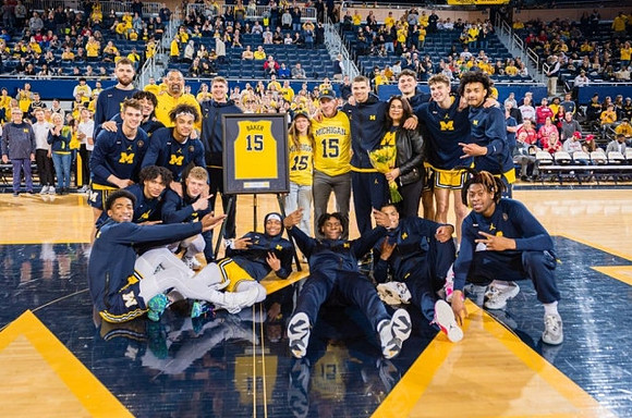 Joey Baker (15), Michigan Team, and Senior Day