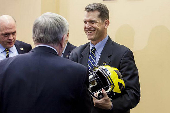 Jim Hackett, Jim Harbaugh, and Gary Moeller