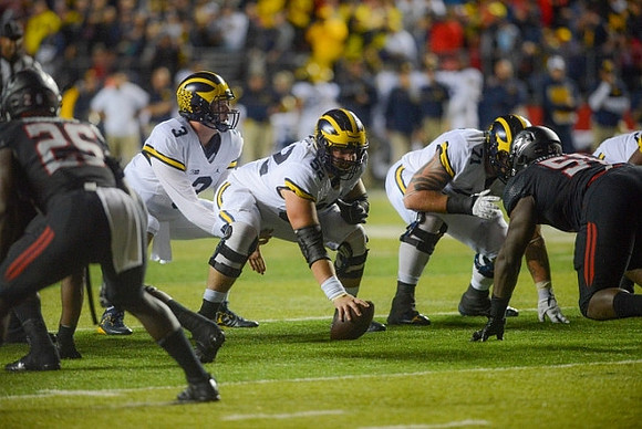 Wilton Speight (3), Mason Cole (52), and Ben Braden (71)