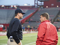 Jim Harbaugh and Rutgers Head Coach Chris Ash