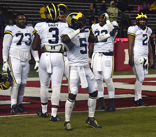 Maurice Hurst (73), Rashan Gary (3), Jabrill Peppers (5), Taco Charlton (33), and Carlo Kemp (2)