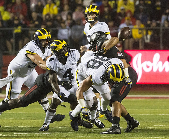 Patrick Kugler (57), De'Veon Smith (4), Jake Butt (88), and Wilton Speight (3)