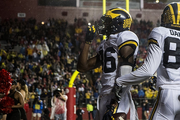 John O'Korn (8) and Amara Darboh (82)