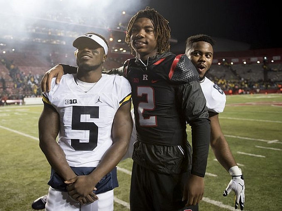 Jabrill Peppers (5), Michigan Transfer Ahmir Mitchell, and Khalid Hill (80)