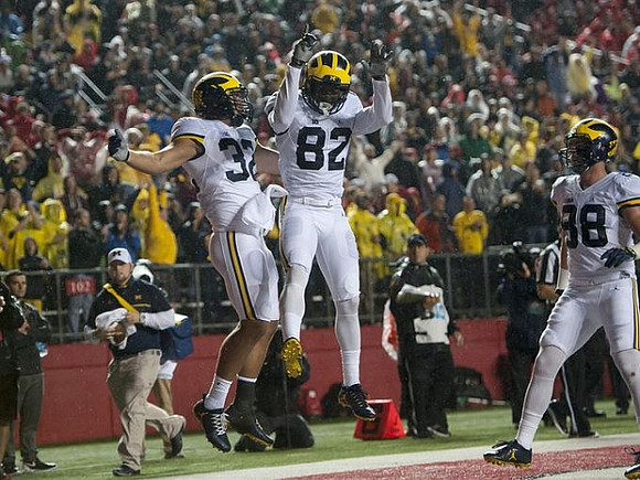 Ty Isaac (32), Amara Darboh (82), and Jake Butt (88)