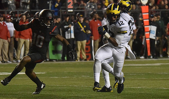 Chris Evans (12) and Amara Darboh (82)