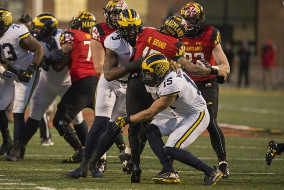 Chase Winovich (15), Maurice Hurst (73), and Rashan Gary (3)