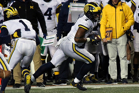 Ambry Thomas (1) and Khaleke Hudson (7)