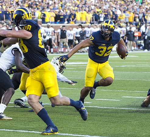 Jake Butt (88) and Ty Isaac (32)