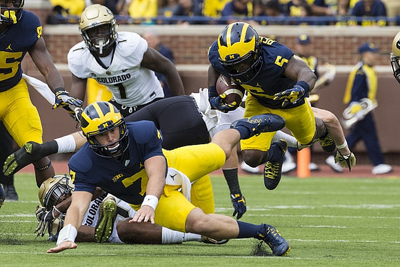 Maurice Ways (85), Shane Morris (7), and Jabrill Peppers (5)