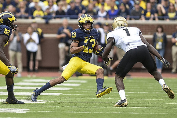 Amara Darboh (82) and Eddie McDoom (13)