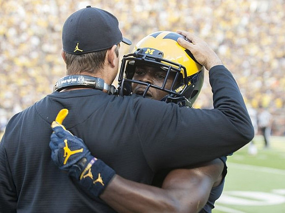 Jim Harbaugh and Jabrill Peppers (5)