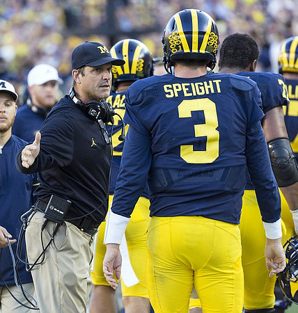 Jim Harbaugh and Wilton Speight (3)