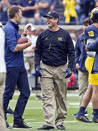 Tom Brady and Jim Harbaugh