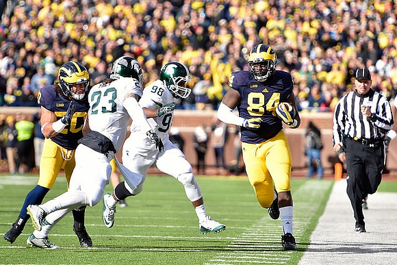 Drake Johnson (20) and A.J. Williams (84)