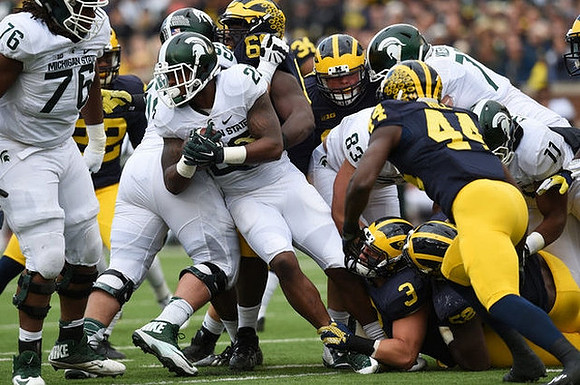 Jarrod Wilson (22), Willie Henry (69), Desmond Morgan (3), Delano Hill (44), and Royce Jenkins-Stone (52)
