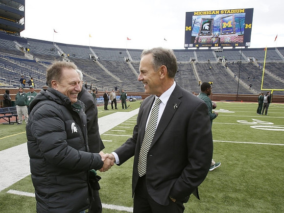 Michigan State Basketball Coach Tom Izzo and Michigan State Head Coach Mark Dantonio