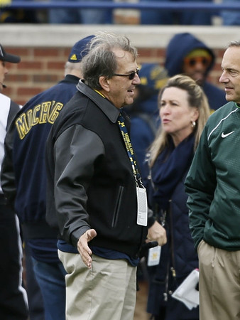 Lloyd Carr and Michigan State Head Coach Mark Dantonio