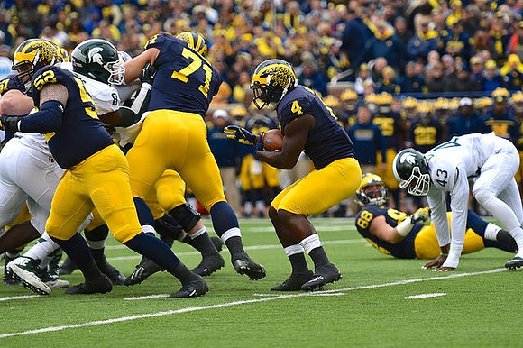 Mason Cole (52), Ben Braden (71), De'Veon Smith (4), and Jake Butt (88)