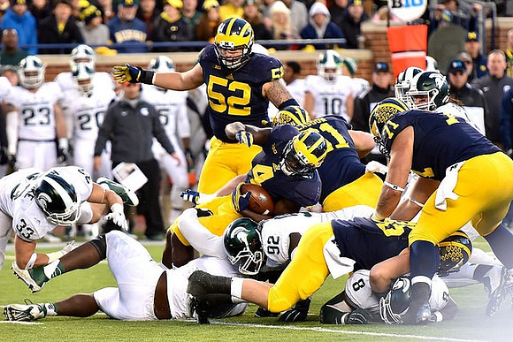 Mason Cole (52), De'Veon Smith (4), Graham Glasgow (61), and Ben Braden (71)