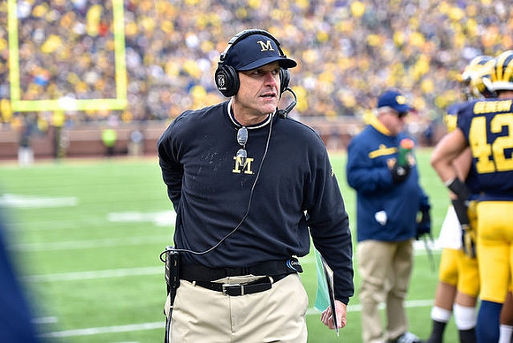 Jim Harbaugh and Ben Gedeon (42)