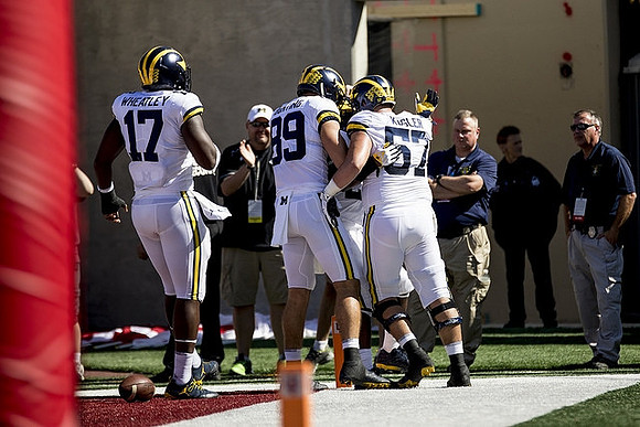Tyrone Wheatley Jr. (17), Ian Bunting (89), and Patrick Kugler (57)