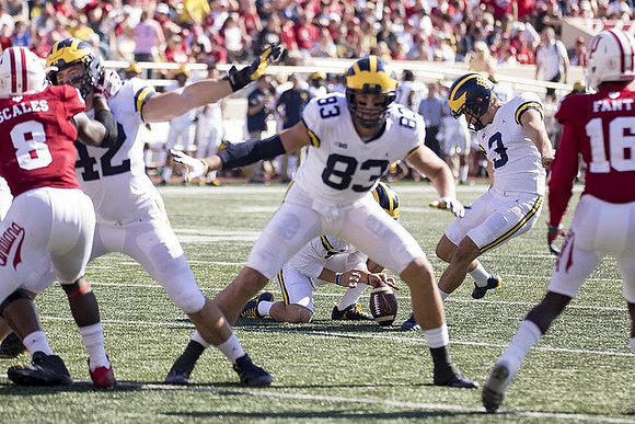 Ben Mason (42), Zach Gentry (83), Garrett Moores (15), and Quinn Nordin (3)