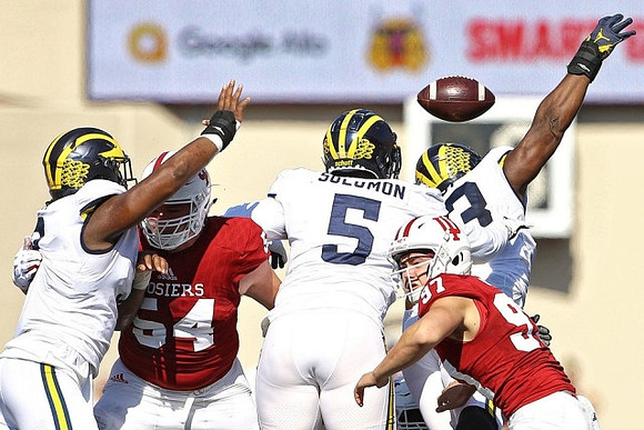 Rashan Gary (3), Aubrey Solomon (5), and Maurice Hurst (73)