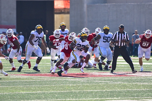 Juwann Bushell-Beatty (76), Patrick Kugler (57), Karan Higdon (22), and Michael Onwenu (50)