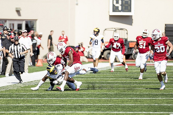 John O'Korn (8) and Donovan Peoples-Jones (9)