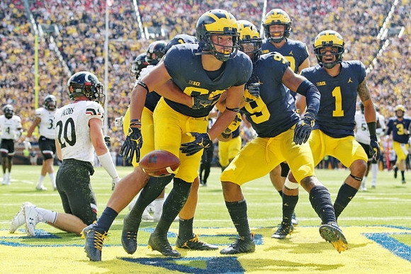 Grant Perry (88), Donovan Peoples-Jones (9), and Kekoa Crawford (1)